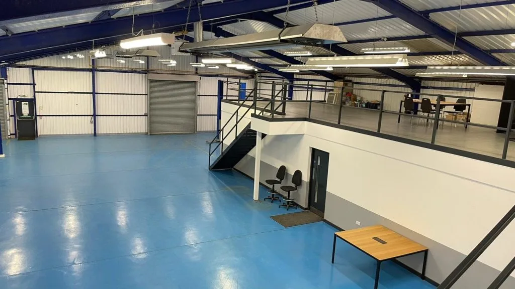 Workshop floor and mezzanine at the new VWG Specialists Coventry branch
